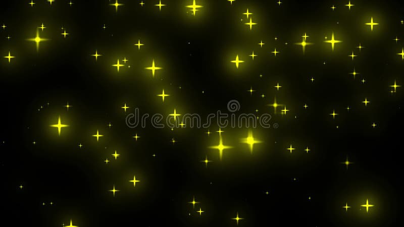Animated Yellow Sparkle Particles Glow Background vector illustration