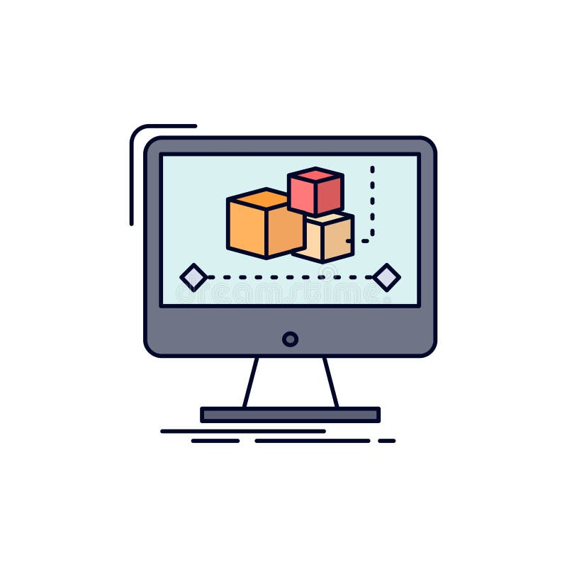 Animatie, computer, redacteur, monitor, het Pictogramvector van de software Vlakke Kleur stock illustratie Animatie, computer, redacteur, monitor, het Pictogramvector van de software Vlakke Kleur stock illustratie