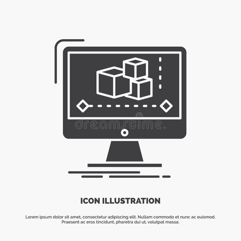 Animatie, computer, redacteur, monitor, softwarepictogram glyph vector grijs symbool voor UI en UX, website of mobiele toepassing royalty-vrije illustratie Animatie, computer, redacteur, monitor, softwarepictogram glyph vector grijs symbool voor UI en UX, website of mobiele toepassing royalty-vrije illustratie