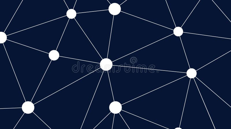 Animatiewireframe veelhoekige lijnen Verbindingspunten Geometrische ruimte op donkere achtergrond Concept van big data en data tr