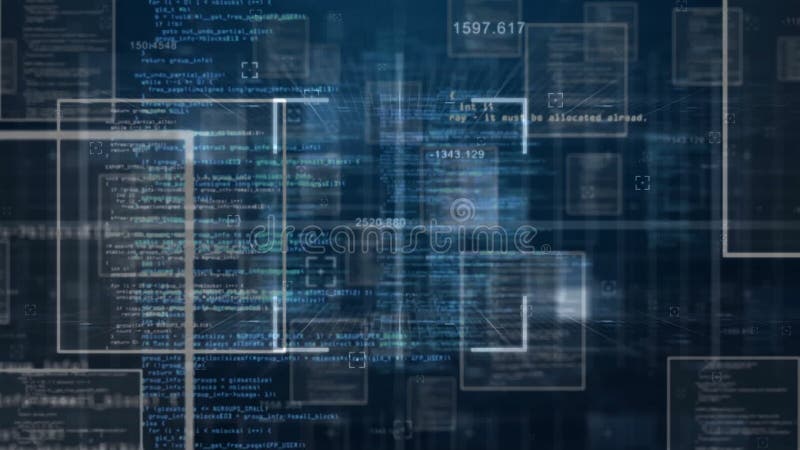 Animating programming code and data processing on digital interface animating programming code and data processing on digital ελεύθερη απεικόνιση δικαιώματος