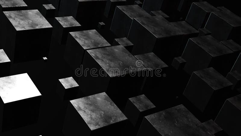 Animation abstract dynamic cube boxes. stock illustration