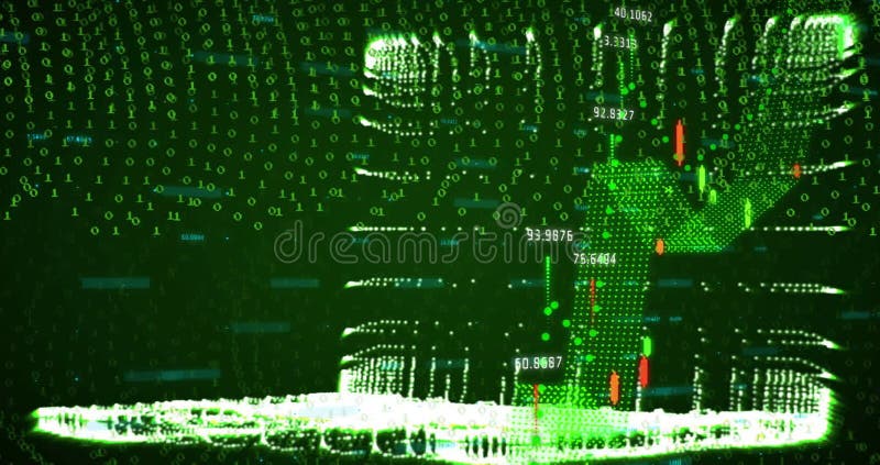 Animation of binary coding and data processing. Global business, data processing, digital interface and connections concept digitally generated video. Binary coding data processing video