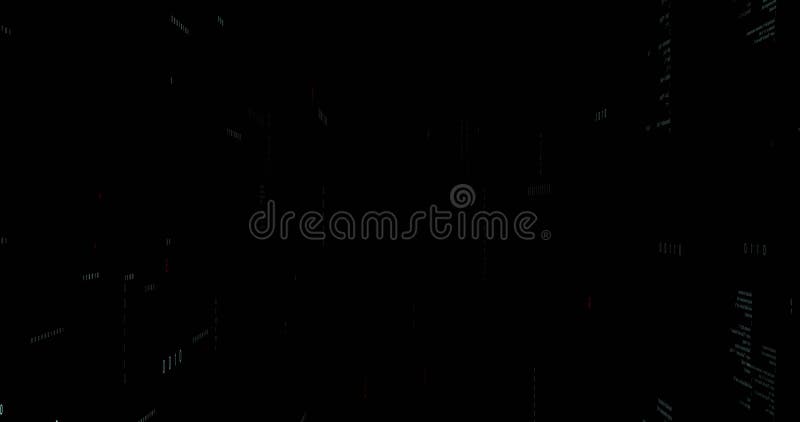 Animation of binary coding and data processing on black background. data processing, computing and digital interface concept digitally generated video. Binary coding data processing video