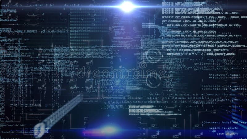 Animation of binary coding and data processing. computing, digital interface and data processing concept digitally generated concept. Binary coding data processing video