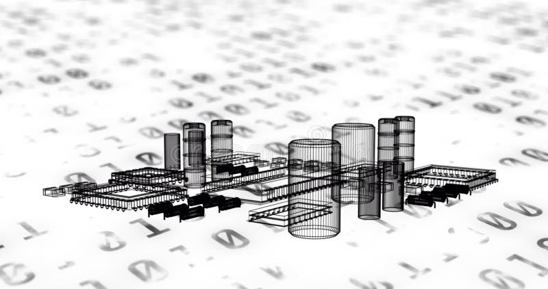 Animation of binary coding and data processing over computer processor. global data processing, technology and digital interface digitally generated video. Binary coding data processing video