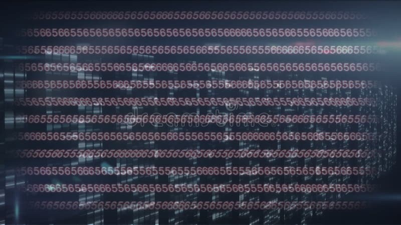 Animation of binary coding and data processing over computer servers. global technology, connections and data processing concept digitally generated video. Binary coding data processing video