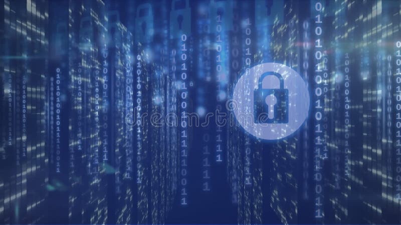 Animation of binary coding and data processing over computer servers. global technology, connections and data processing concept digitally generated video. Binary coding data processing video