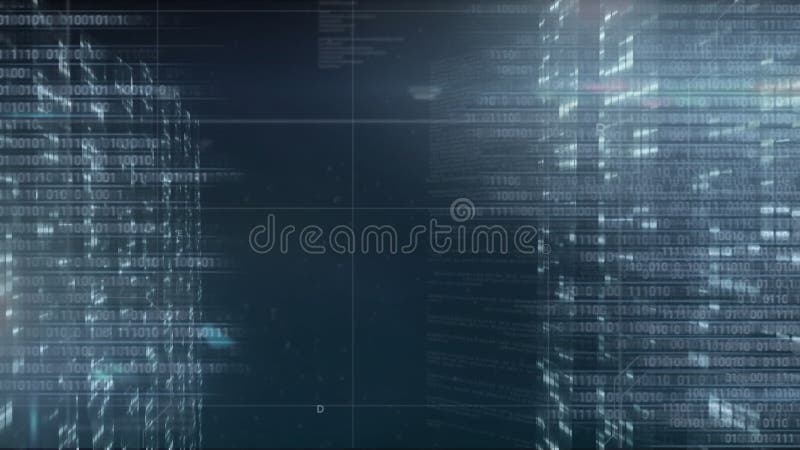Animation of binary coding and data processing over computer servers. global technology, connections and data processing concept digitally generated video. Binary coding data processing video