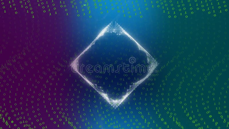 Animation of binary coding and data processing over gradient background. Global computing, data processing and digital interface concept digitally generated video. Binary coding data processing video