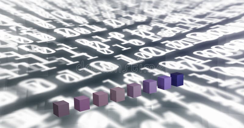 Animation of binary coding and data processing over statistics. Global finance, business, connections, computing and data processing concept digitally generated video. Binary coding data processing video