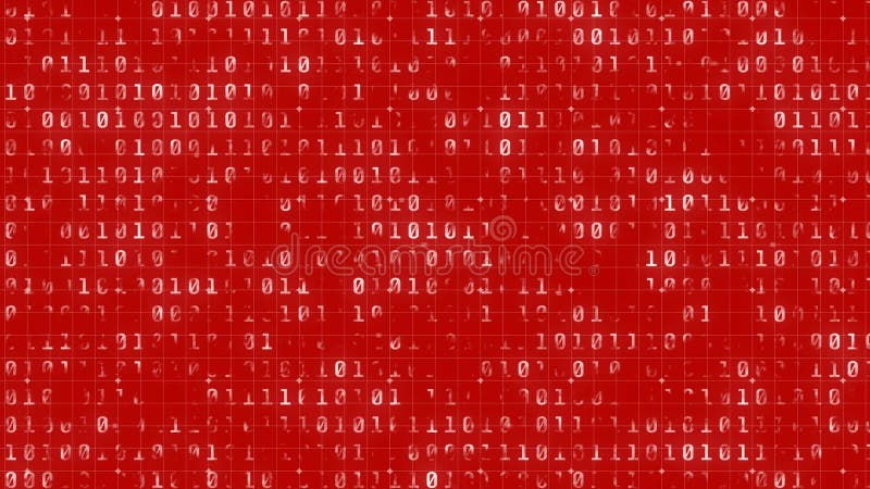 Animation of binary coding and data processing on red background. global data processing and digital interface concept digitally generated video. Binary coding data processing video