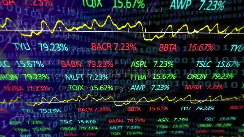 Animation of binary coding and financial data processing. Global computing, digital interface and data processing concept digitally generated video. Binary coding data processing video