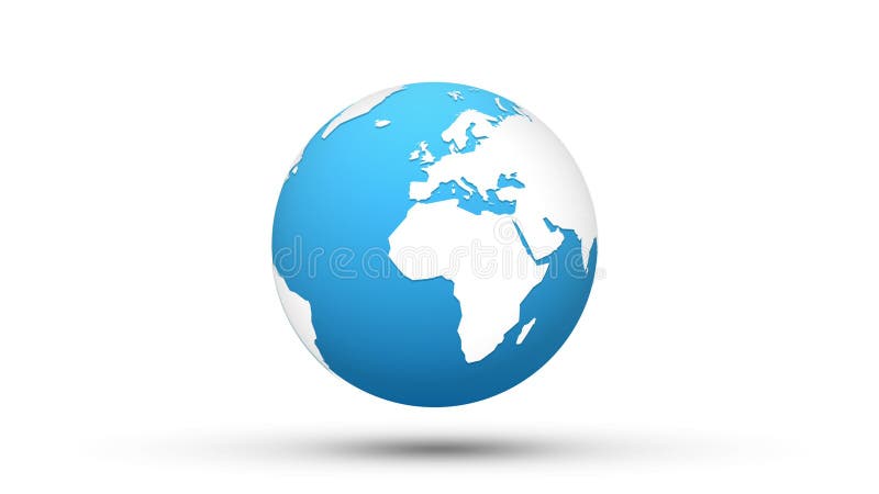 Animation blanche bleue de boucle de globe de carte du monde