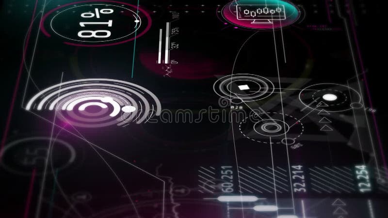 Animation of a camera flying through digital space. royalty free illustration