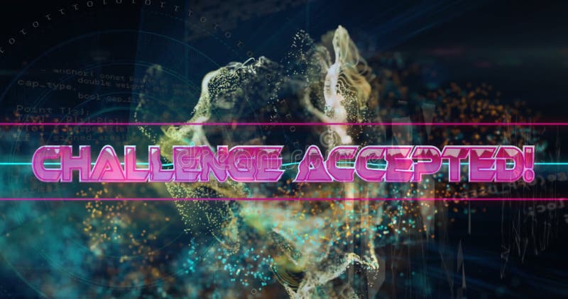 Animarea textului acceptat de probă pe liniile neon și explozia royalty free illustration