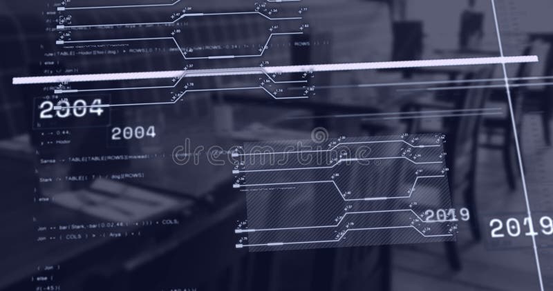 Animation of Changing Numbers, Circuit Board Patterns, Computer ...
