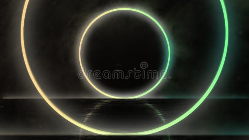 Animation of circle geometric neon glowing stock illustration