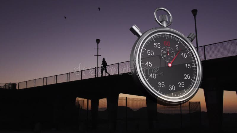 Animation of clock over running man