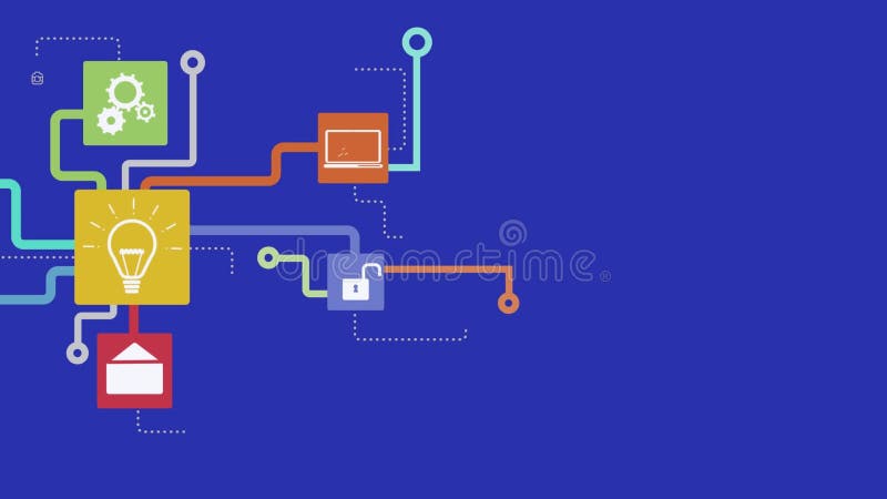Animation of colored network of connections royalty free illustration