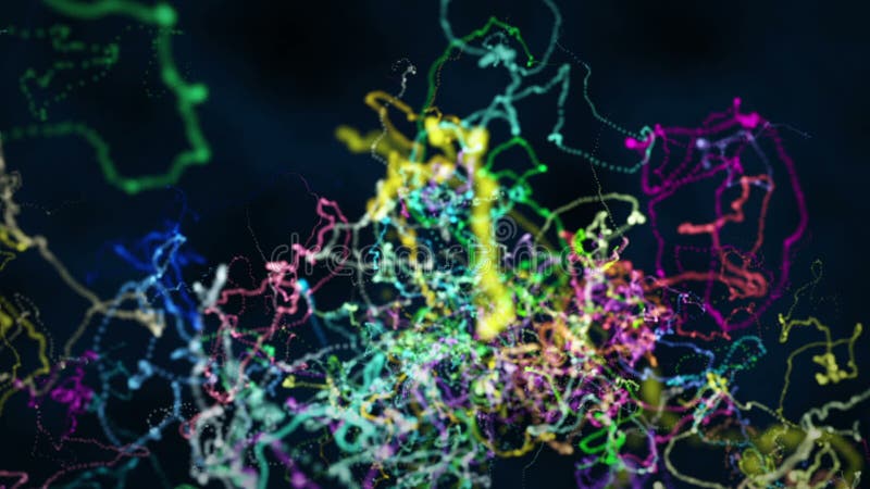 Animation d'arrière-plan avec particules colorées illustration de vecteur