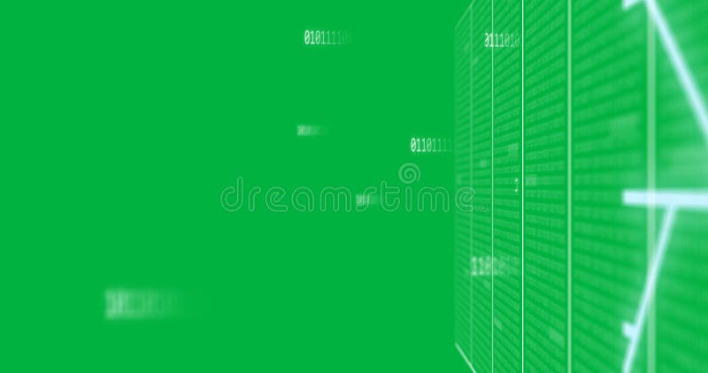 Animation of computer data processing and binary coding on transparent background animation of computer data processing and binary διανυσματική απεικόνιση