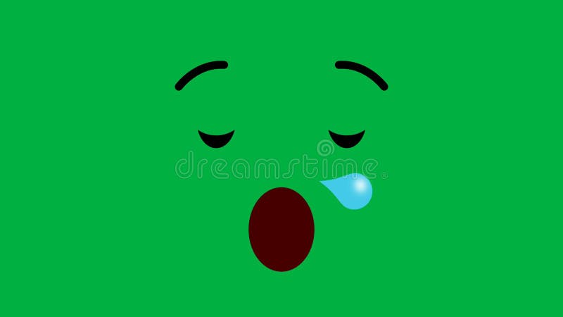 Animation d'expression de sommeil plein écran sur écran vert illustration libre de droits