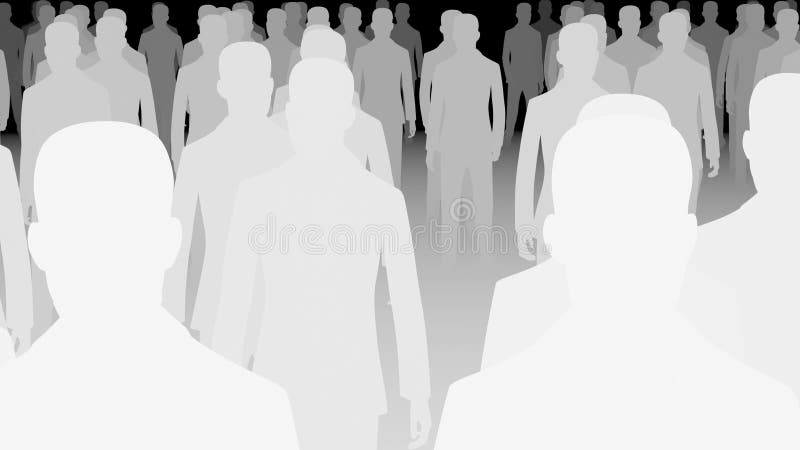 Animation 3d silhouette de foule