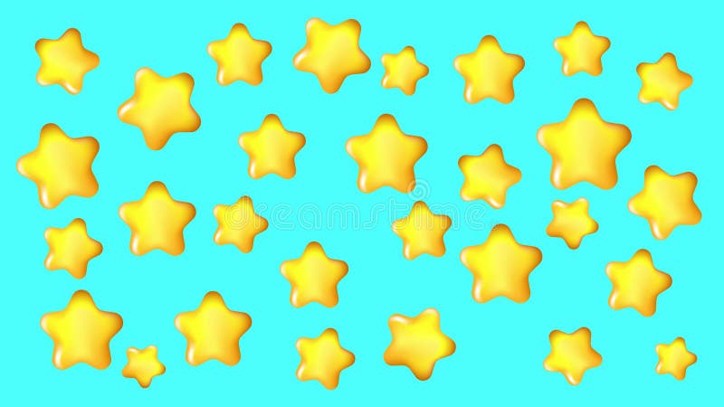 Animation d'un motif avec étoiles de dessin animé sur un écran bleu. illustration de vecteur