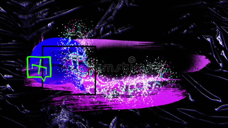 Animation d'un passage sur le déplacement de la texture bleue et de copier l'espace sur fond noir illustration stock