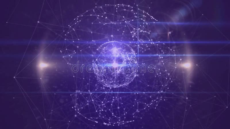 Animation d'un réseau de connexions sur le globe illustration stock