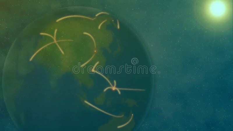 Animation d'un réseau de connexions sur le globe illustration de vecteur