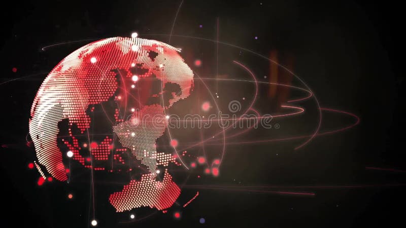 Animation d'un réseau de connexions sur le globe illustration stock