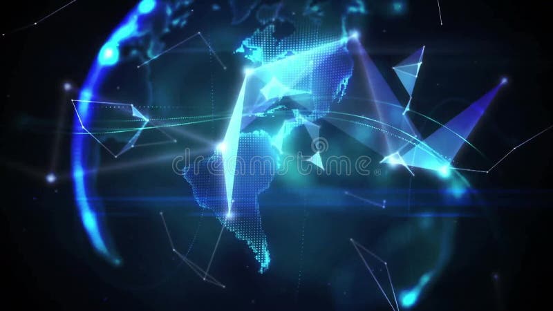 Animation d'un réseau de connexions sur le globe illustration de vecteur