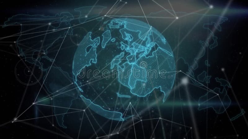 Animation d'un réseau de connexions sur le globe illustration libre de droits