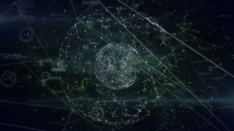 Animation d'un réseau de connexions sur le globe illustration libre de droits