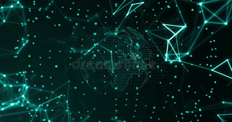 Animation d'un réseau de connexions sur le globe banque de vidéos