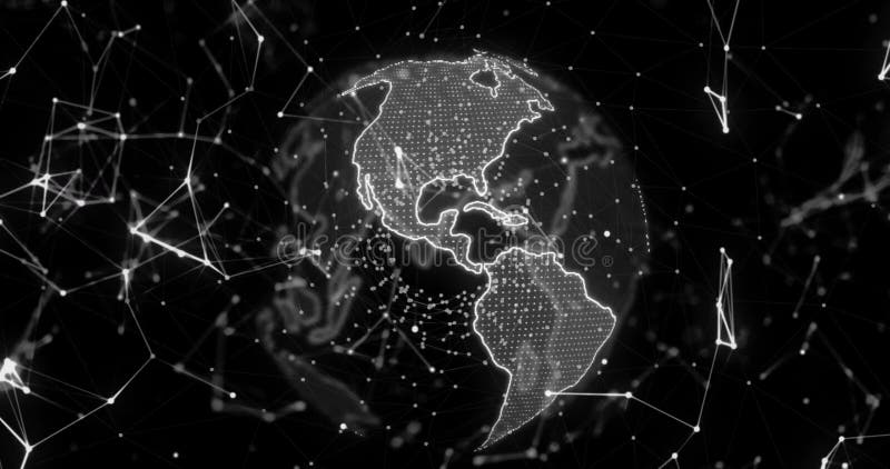 Animation d'un réseau de connexions sur le globe clips vidéos