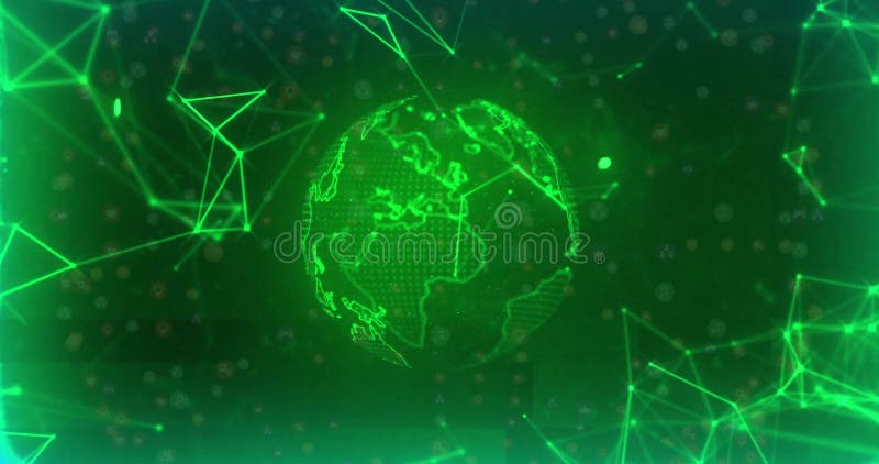 Animation d'un réseau de connexions sur le globe clips vidéos