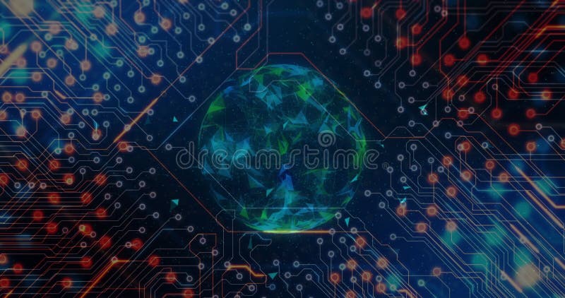 Animation d'un réseau de connexions sur le globe illustration libre de droits