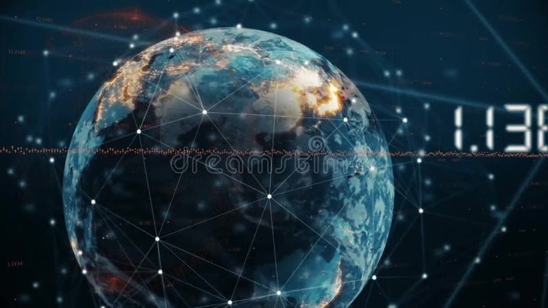 Animation d'un réseau de connexions sur le globe illustration de vecteur