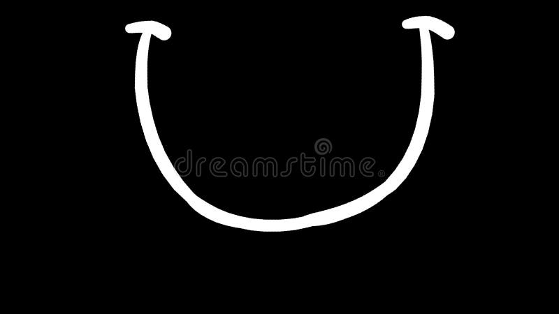 Animation d'un simple dessin animé souriant sur fond noir illustration de vecteur