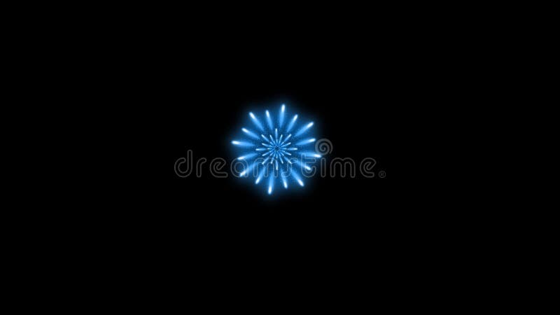 Animation d'un simple salut bleu sur écran noir. illustration de vecteur