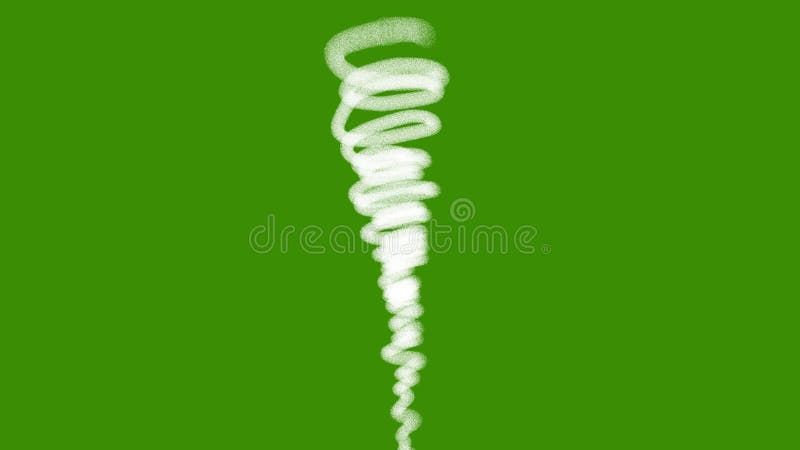 Animation d'une simple tornade doodé sur fond vert. illustration de vecteur