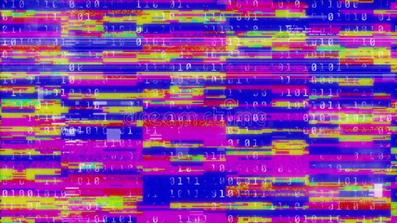 Animation d'écran de l'informatique de codage binaire sur les bandes dans la boucle sans couture illustration de vecteur