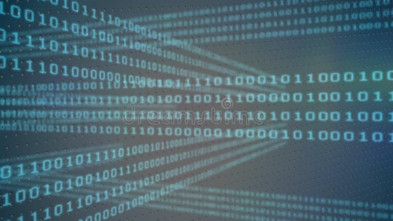 Animation of data processing and binary coding. Global computing and data processing concept digitally generated video. Binary coding data processing video