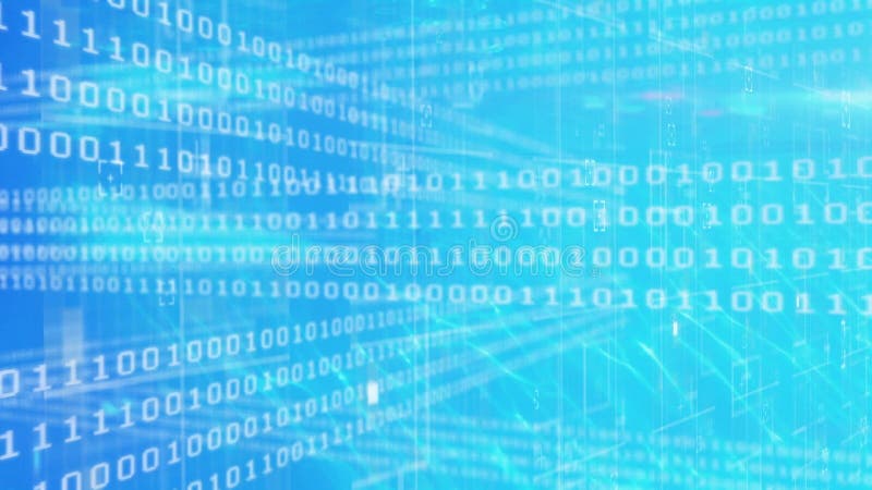 Animation of data processing and binary coding. global data processing, data transfer and information technology concept digitally generated video. Binary coding data processing video