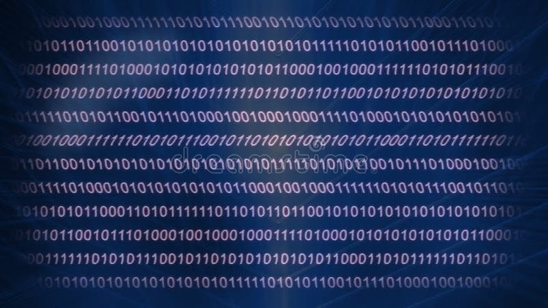 Animation of data processing and binary coding on blue background. global data processing and digital interface concept digitally generated video. Binary coding data processing video