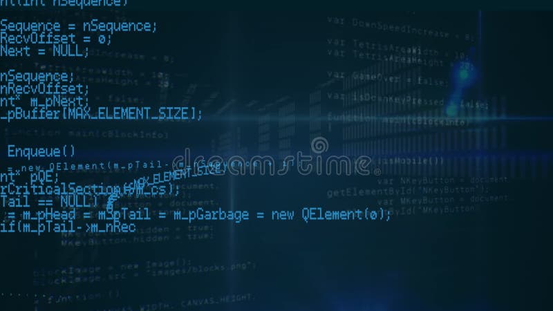 Animation of data processing and binary coding on blue background. global computing and data processing concept digitally generated video. Binary coding data processing video