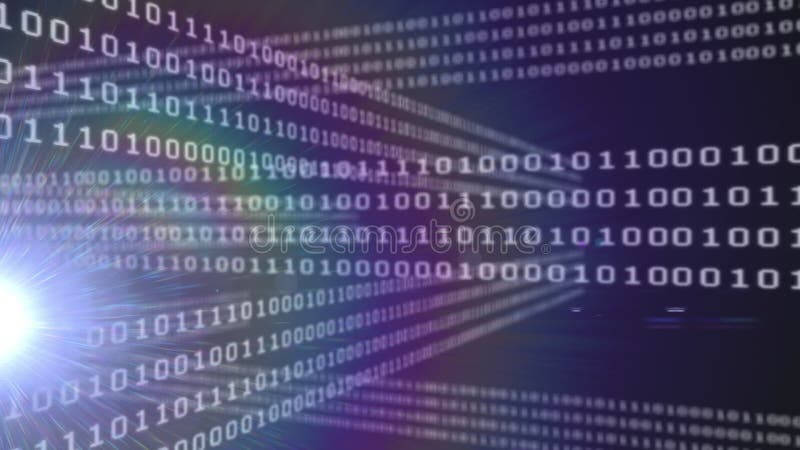 Animation of data processing and binary coding on blue background. Global computing and data processing concept digitally generated video. Binary coding data processing video